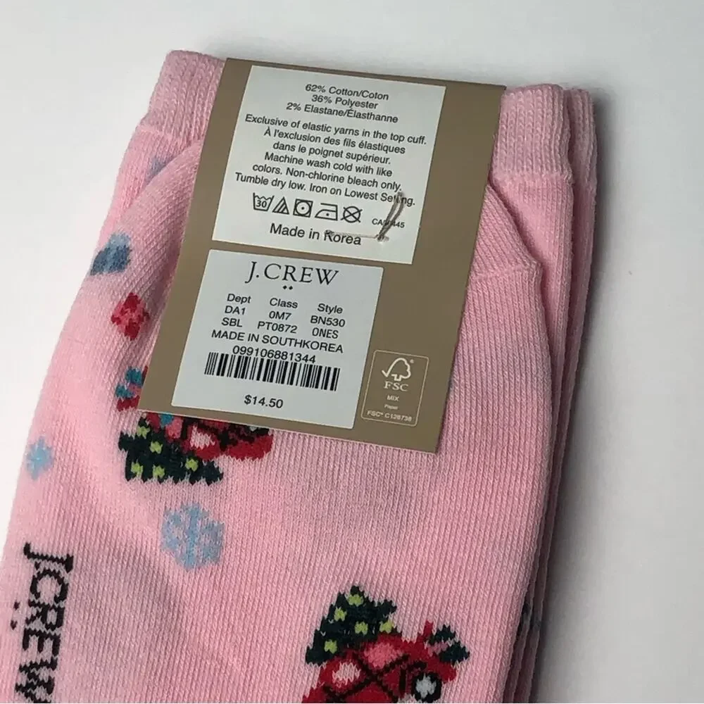 J.Crew Women's Christmas Holiday Theme style Trouser Socks One Size NWT